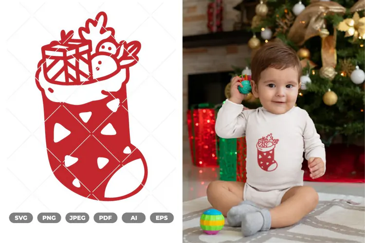 Christmas Stocking SVG & Clipart