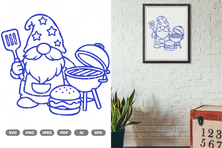 Fourth Of July Gnome SVG & Clipart