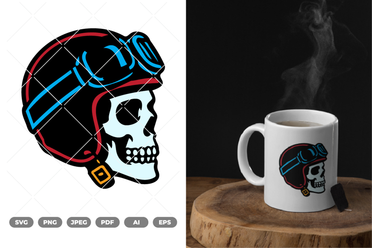 Rider Skull Colored SVG & Clipart