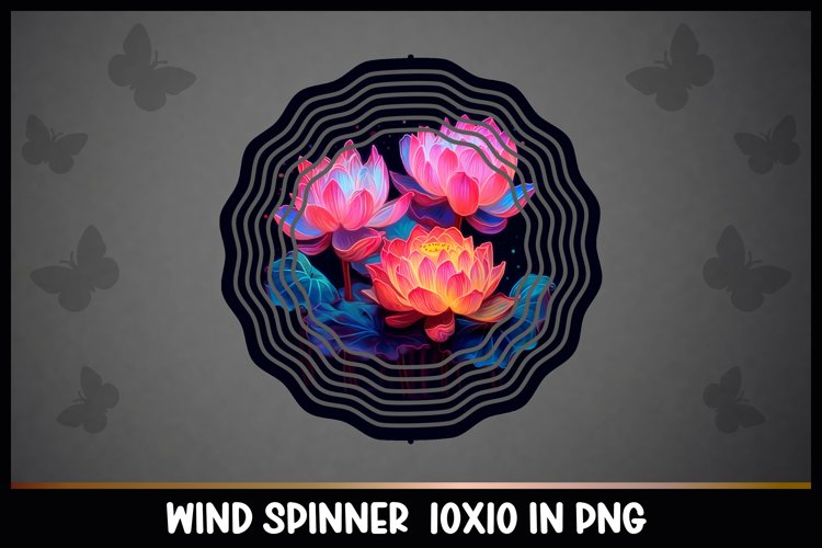 Rainbow Water Lilly Flower Wind Spinner Sublimation example image 1