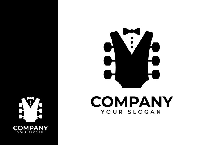 Guitar music logo design