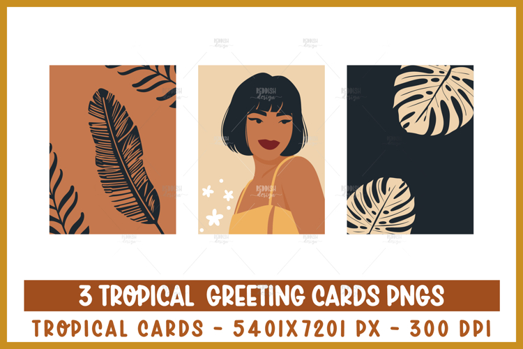 Boho summer cards, Retro Woman Card