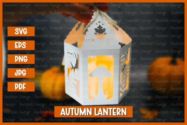 Autumn lantern SVG I Fall candle Paper cut SVG