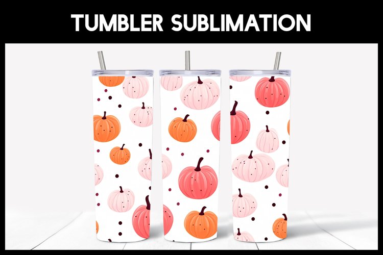 Autumn Pumpkins Tumbler Design I Seamless Tumbler PNG