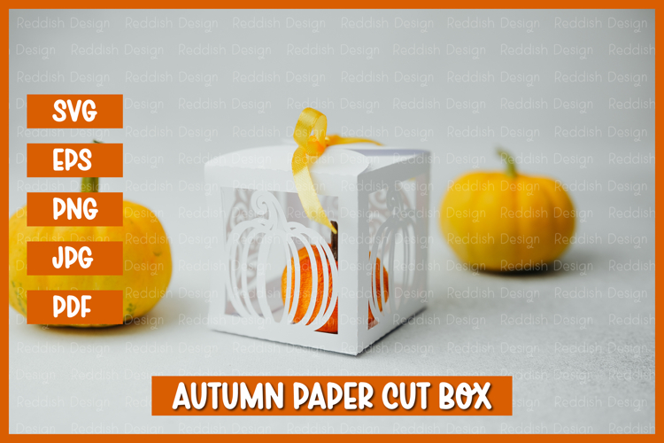 Autumn Box Template SVG I Gift Box I Packaging Template SVG