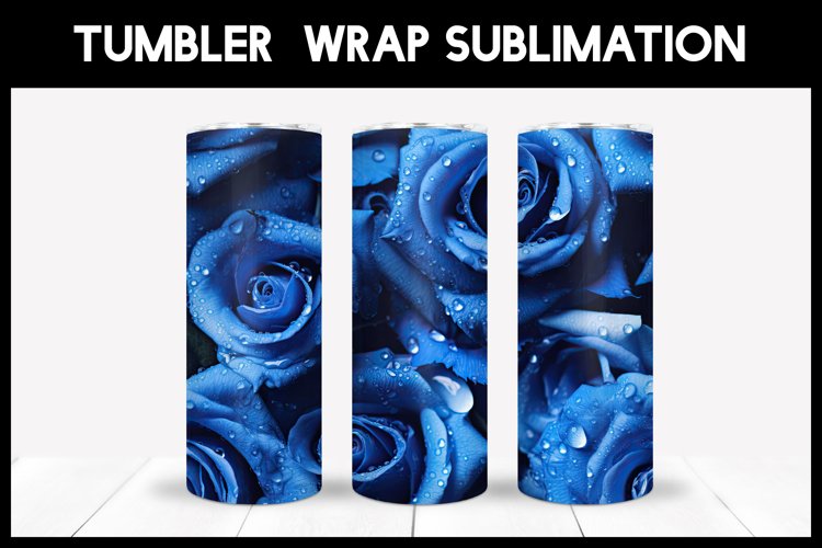 3D Roses With Waterdrops Sublimation | 3D Tumbler Seamless