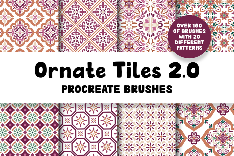 Ornate Tiles 2.0 Procreate Pattern Brushes