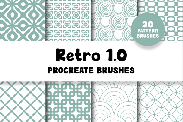 Retro 1.0 Procreate Brushes | 30 Seamless Pattern Brushes
