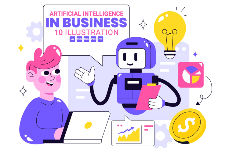 10 Artificial Intelligence in Business Illustration
