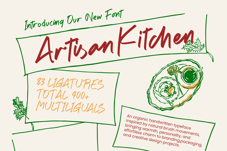 Artisan Kitchen - Handwritten Font