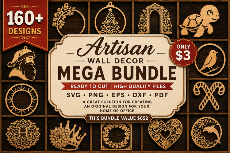 Artisan Wall Decor Laser Cut Mega Bundle ,Laser Cut svg Bund