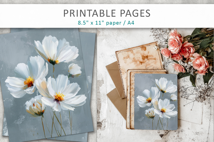 textured floral art, scrapbook paper