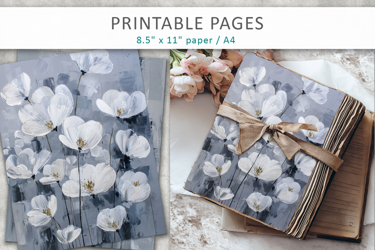 artistic floral textured background, junk journal supplies