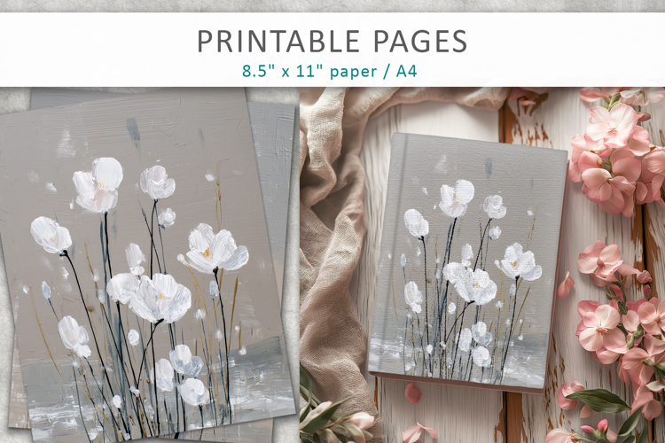 floral junk journal, card making printable
