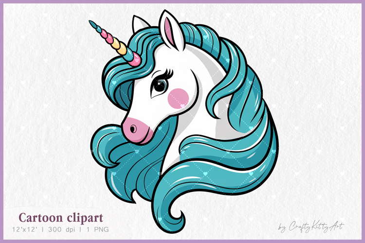 Unicorn PNG clipart, Cartoon magic horse kids illustration