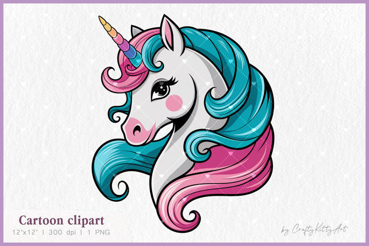 Unicorn PNG clipart, Cartoon magic horse kids illustration