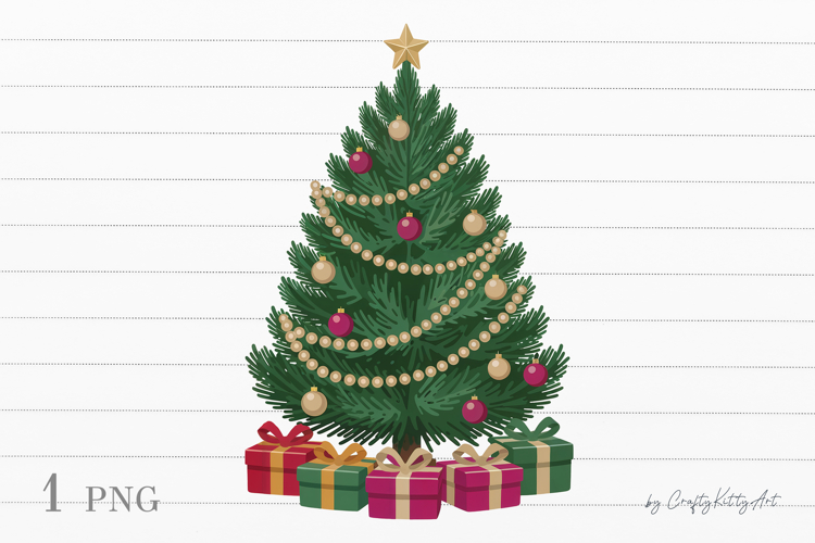 Christmas Tree PNG sublimation clipart, Cartoon illustration
