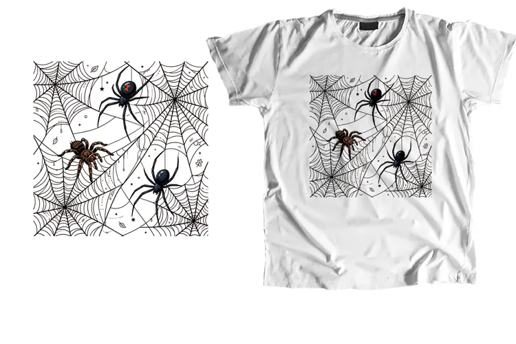Gothic Spider Web T-Shirt PNG