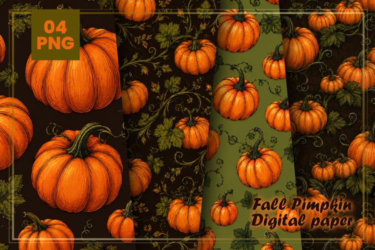 Orange Pumpkin Digital Paper