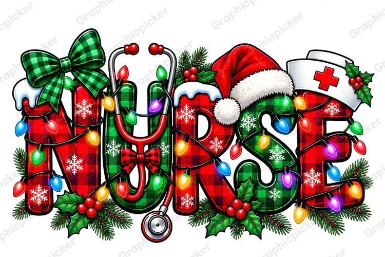 Nurse PNG, Funny Christmas PNG, Christmas Sublimation