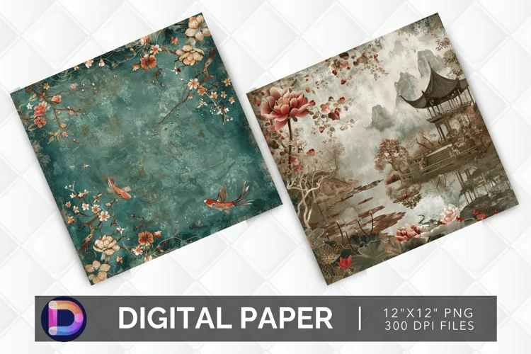 Asian Pond Digital Paper