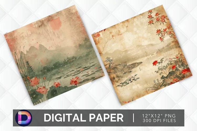 Asian Pond Digital Paper