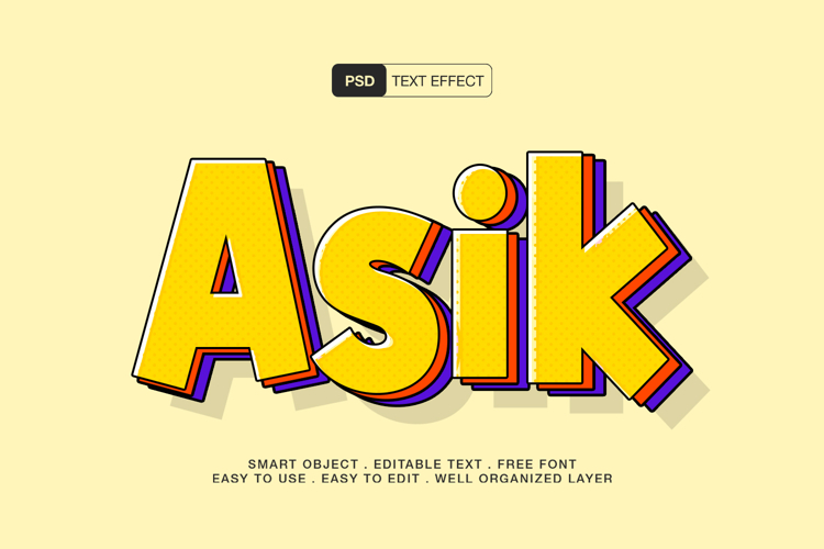 Comic Style Text Effect Asik
