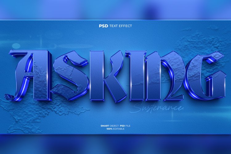 Asking 3D editable text effect example image 1