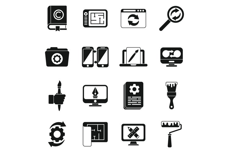 Redesign icons set simple vector. Artist brief example image 1
