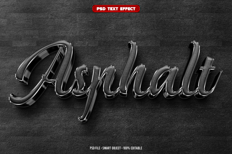 Asphalt 3D editable text effect