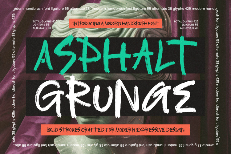 Asphalt Grunge - Modern Handbrush Font