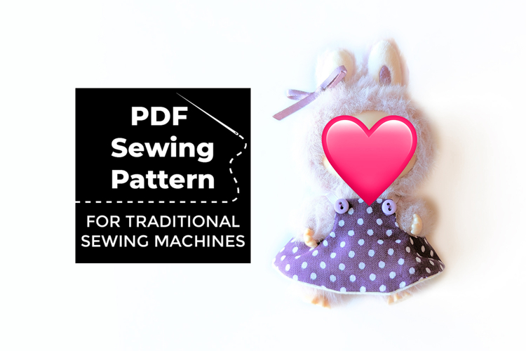 PDF Sewing Pattern - Bib Dress for Plush Monster Toy