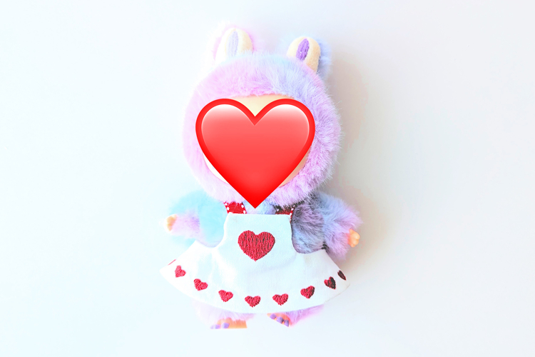 Bib Dress with Hearts for Plush Monster Toy ITH Applique