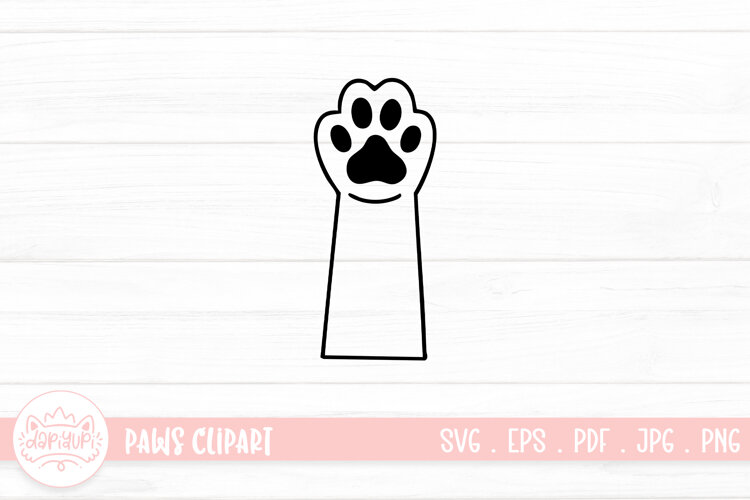 Cute Cat Paw Outline SVG Cut File example image 1