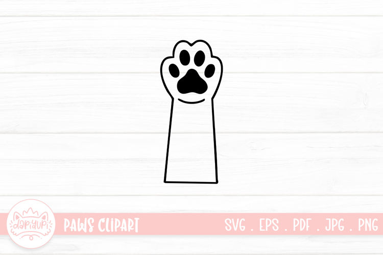 Cute Cat Paw Outline SVG Cut File