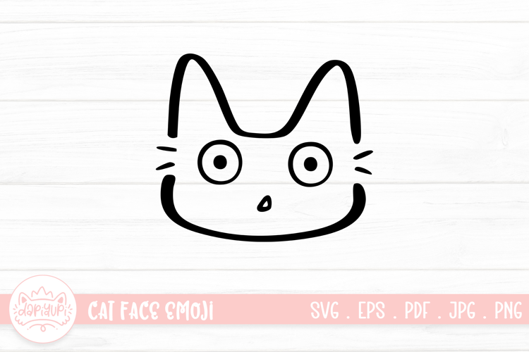 Cute Cat Face Emoji Sticker SVG