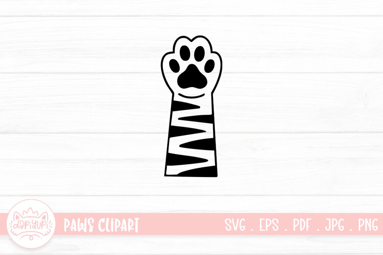 Cute Cat Paw Outline SVG Cut File example image 1
