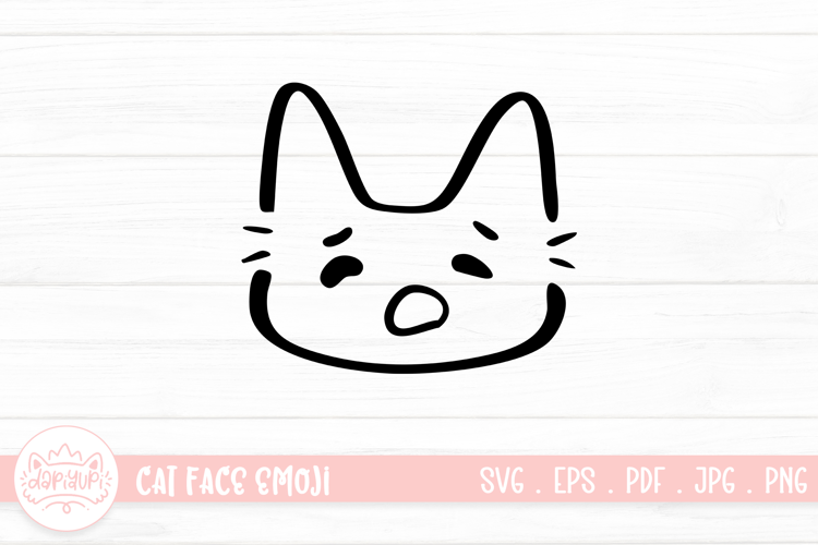 Cute Cat Face Emoji Sticker SVG