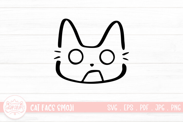 Cute Cat Face Emoji Sticker SVG example image 1