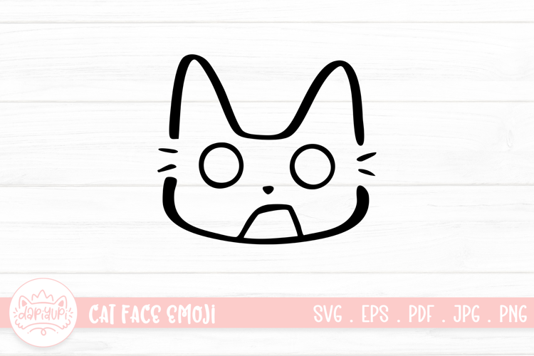 Cute Cat Face Emoji Sticker SVG