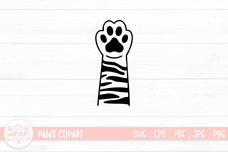 Cute Cat Paw Outline SVG Cut File