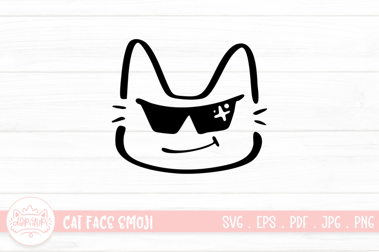 Cute Cat Face Emoji Sticker SVG
