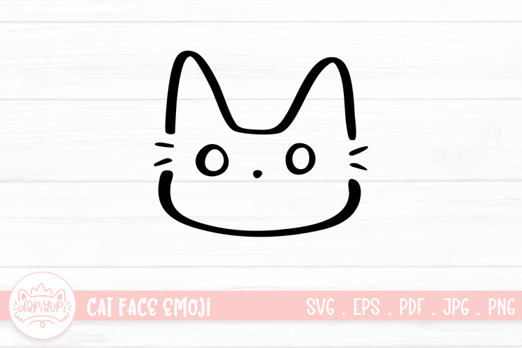 Cute Cat Face Emoji Sticker SVG
