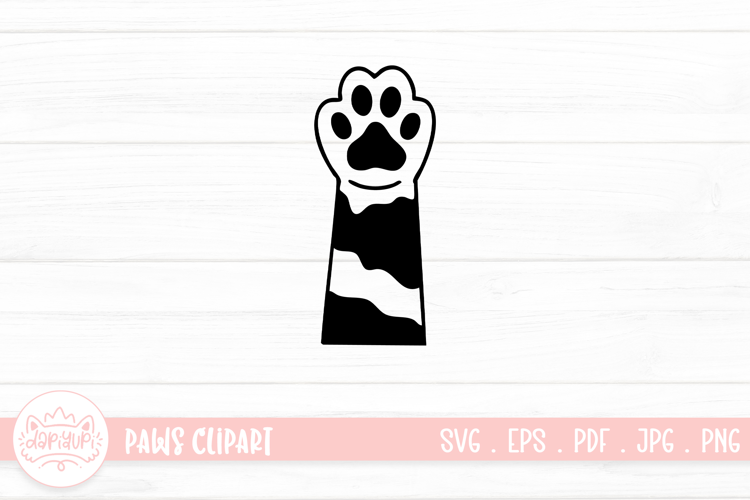 Cute Cat Paw Outline SVG Cut File