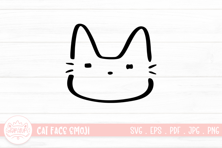 Cute Cat Face Emoji Sticker SVG