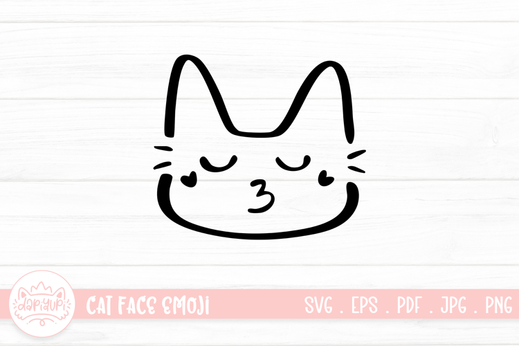 Cute Cat Face Emoji Sticker SVG