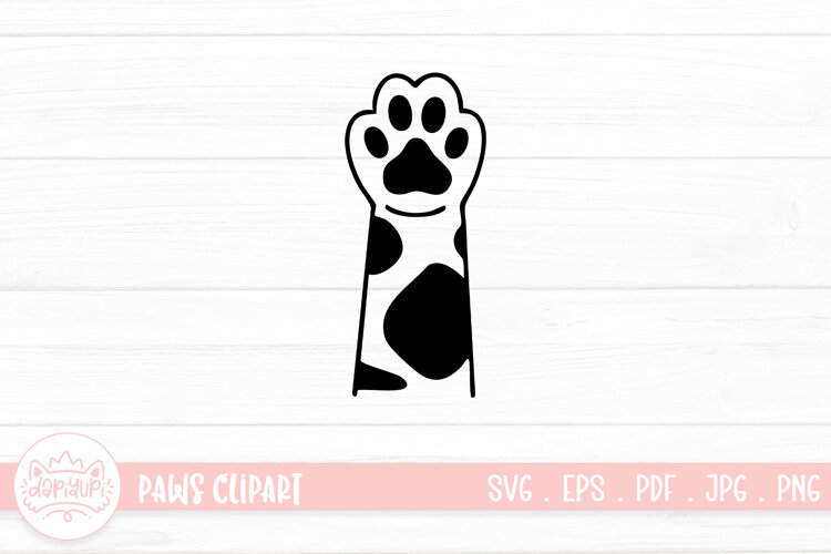 Cute Cat Paw Outline SVG Cut File example image 1