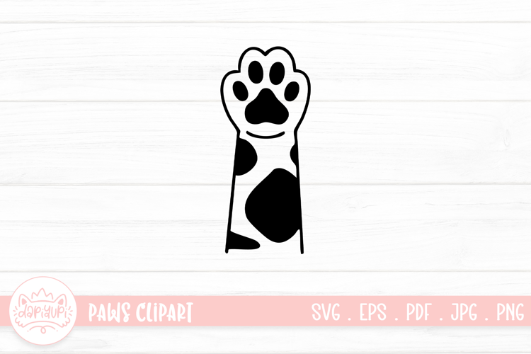 Cute Cat Paw Outline SVG Cut File