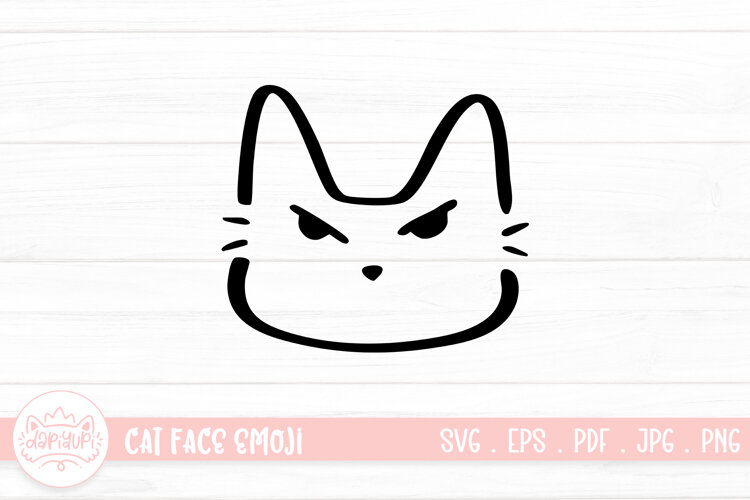 Cute Cat Face Emoji Sticker SVG example image 1