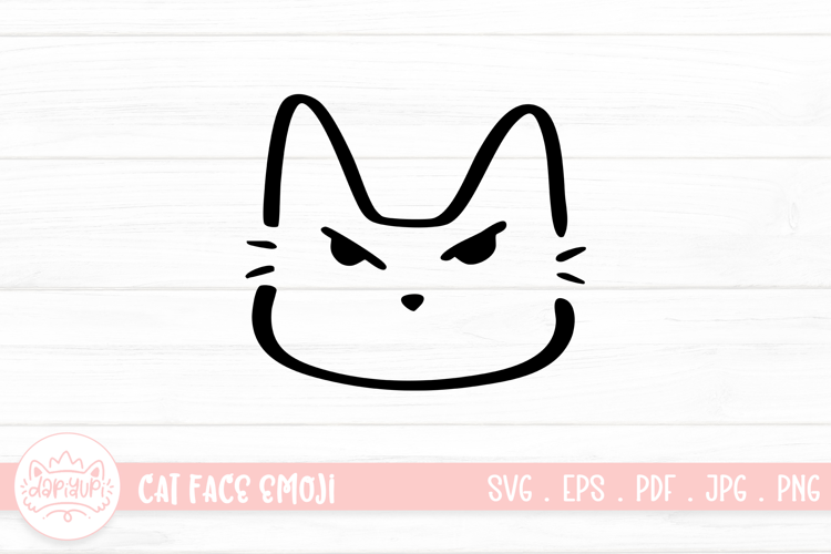 Cute Cat Face Emoji Sticker SVG